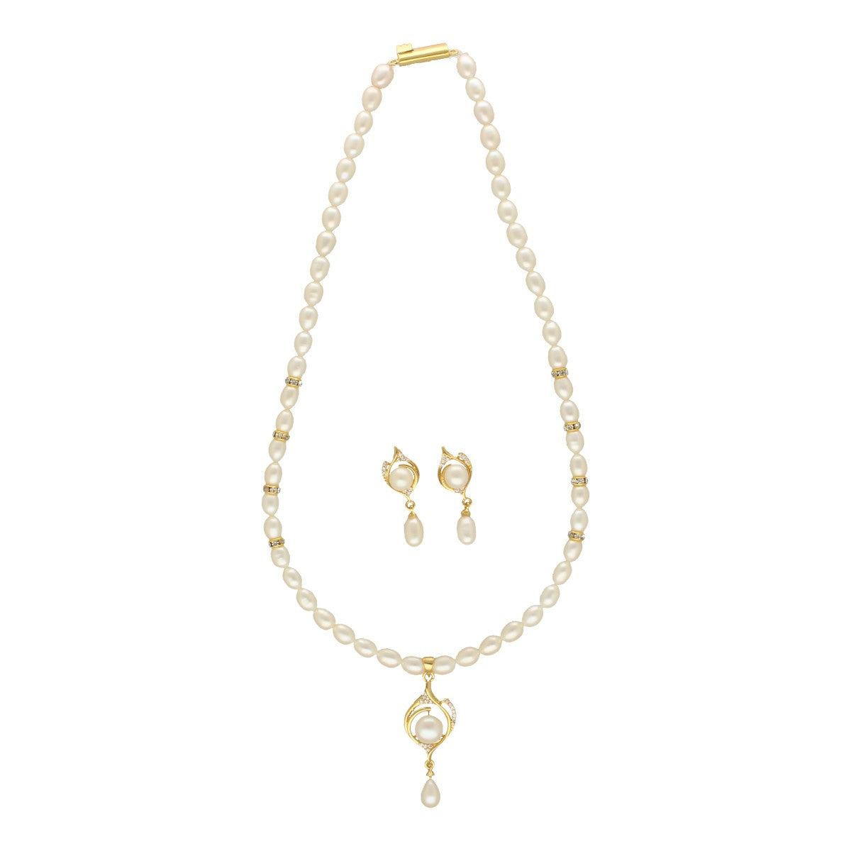 J Pearls Mira Pearl Necklace Set - Swadesiicart