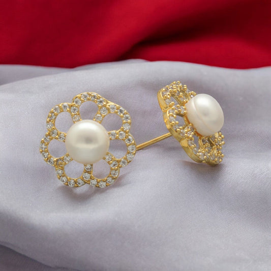J Pearls Wyra Pearl Earrings - Swadesiicart