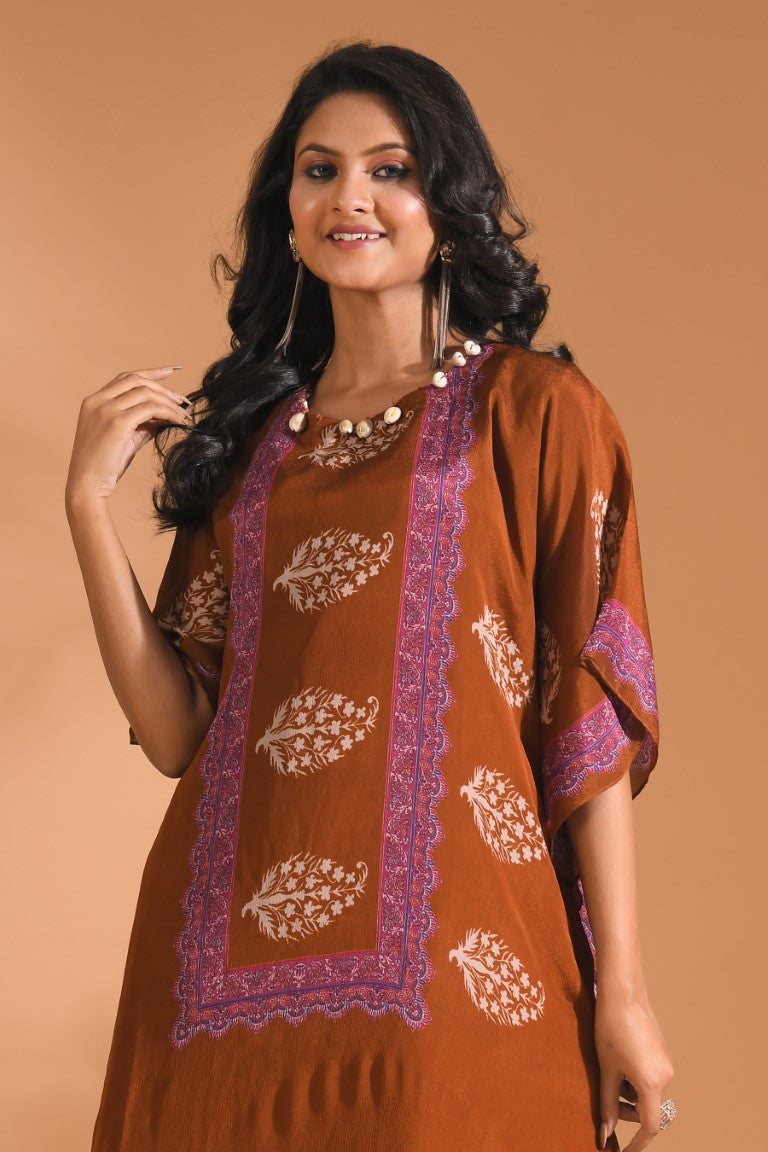 Morchari Co Ord Set With Hand Embroidery - Mustard - Swadesiicart