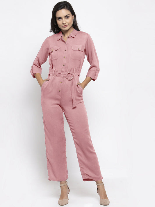 Jompers Women Purple Solid Jumpsuit - Swadesiicart