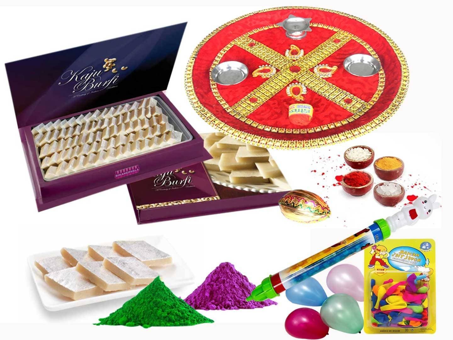Bikanervala Holi Puja Thali With Kaju Katli | Swadesiicart