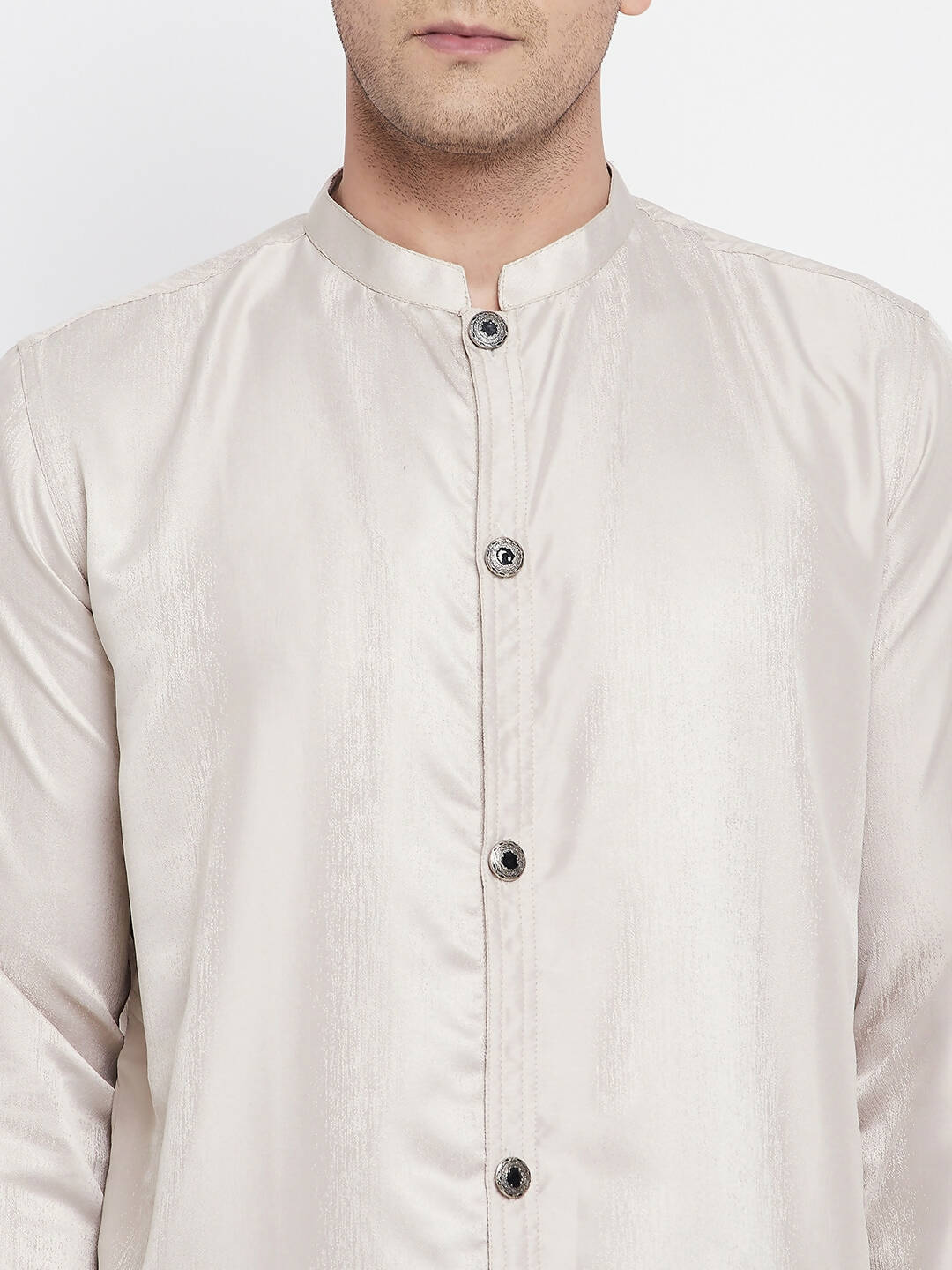 Even Apparels Beige Rayon Men's Sherwani Kurta With Open Front | Swadesiicart