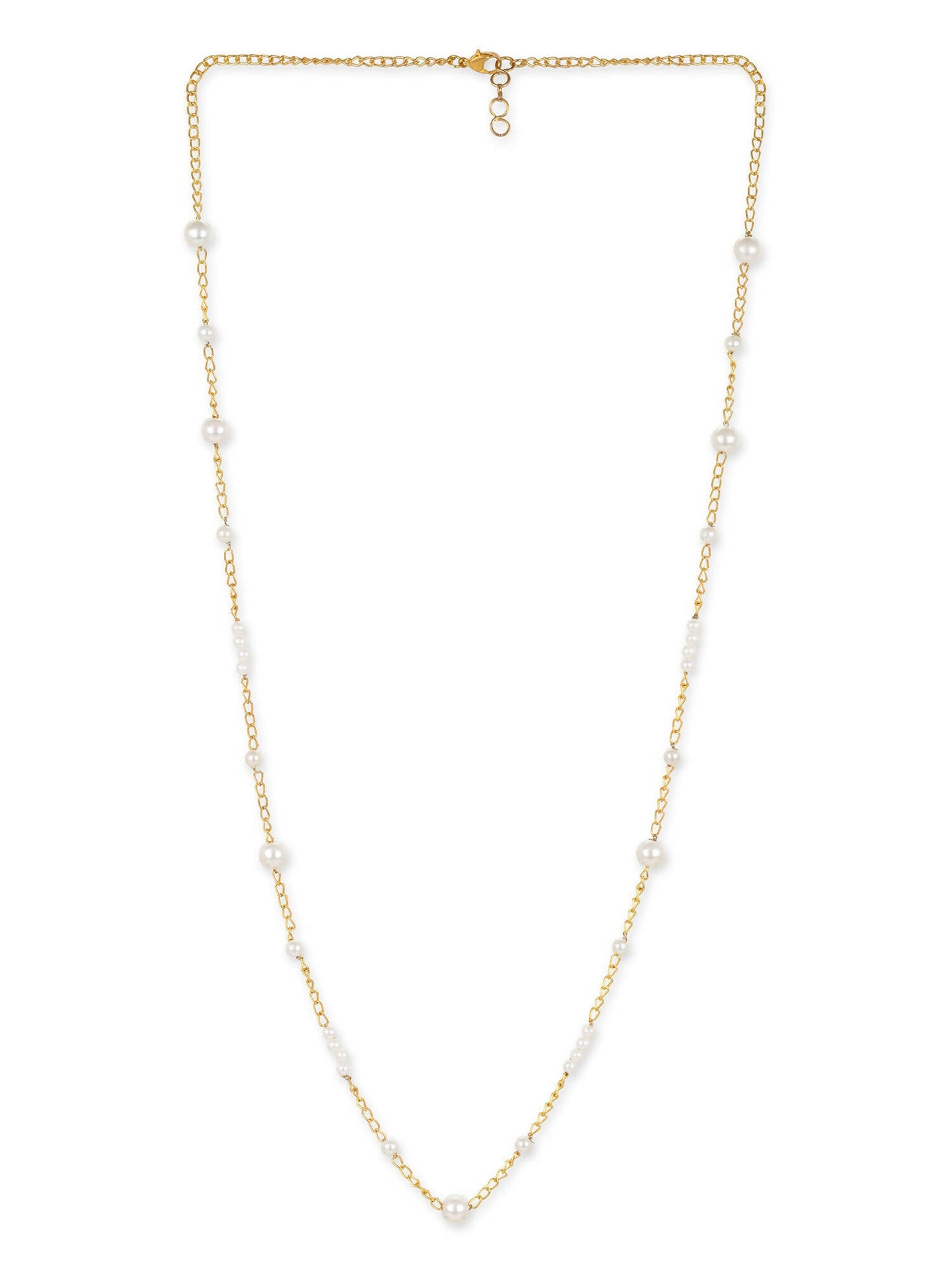 Gold-Toned White Brass Gold-Polished Necklace - Ruby Raang | Swadesiicart