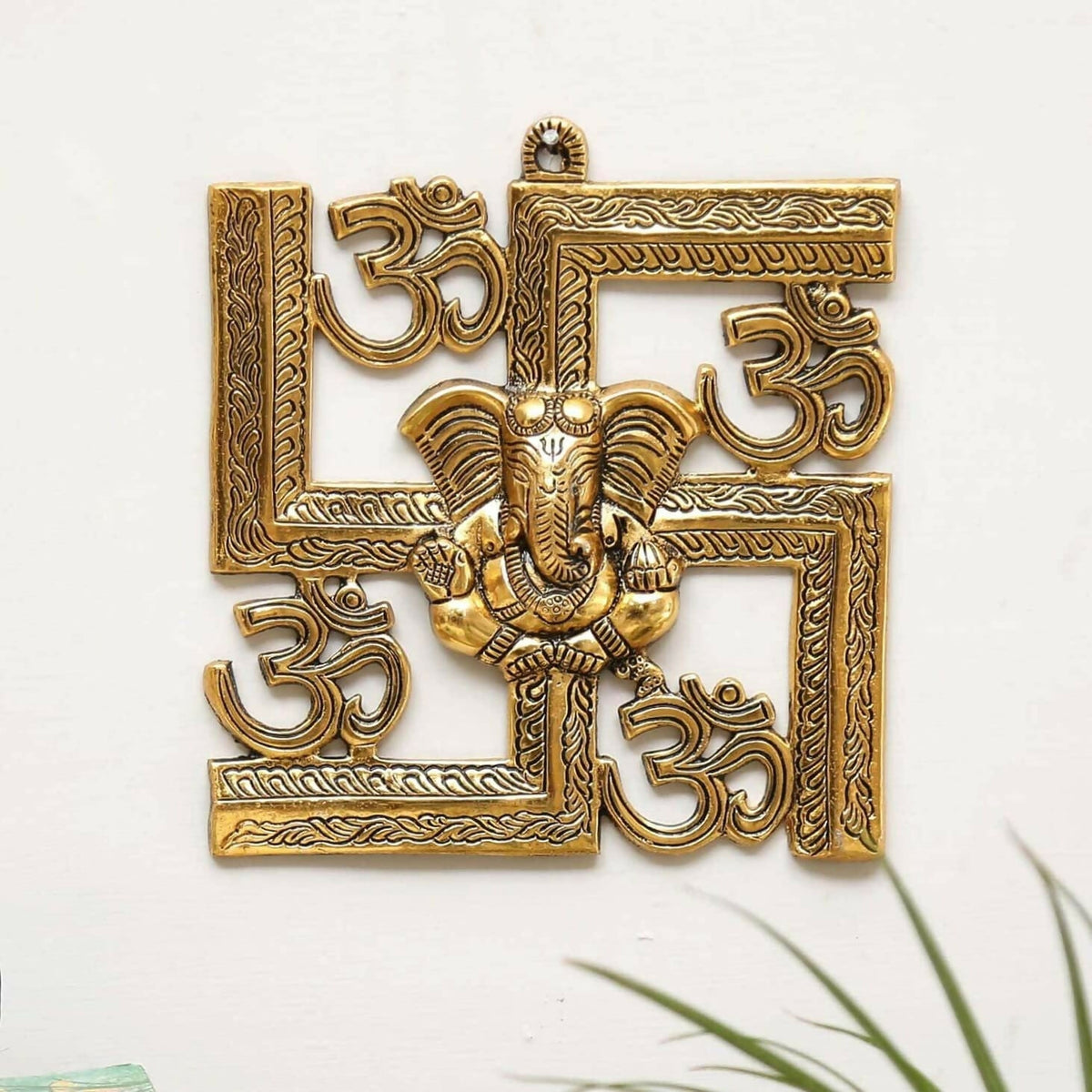 KridayKraft Ganesha Metal Statue Ganpati Wall Hanging Sculpture