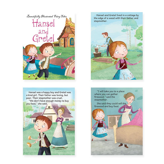 Jolly Kids Beautifully Illustrated Fairy Tales 4 in 1 Books B Set of 2| Ultimate Collection of Bedtime Megical Stories For Children Ages 3-8 Years - Swadesiicart