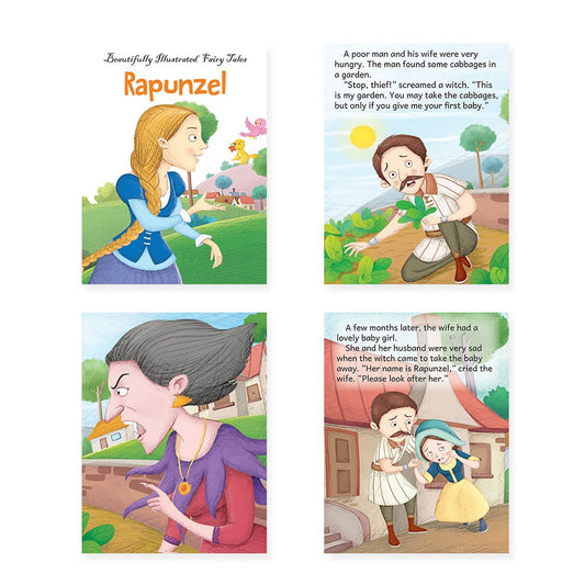 Jolly Kids Beautifully Illustrated Fairy Tales Books B Set of 4 For Kids Ages 3-8 Years| Magical Gift Stories Book