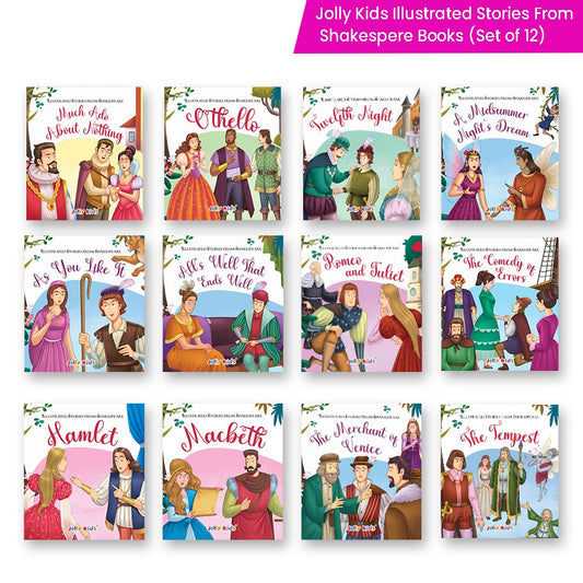 Shakespeare for Young Minds: Jolly Kids' Illustrated Stories Combo Set of 12 Ages 6-12 Years| Family Bonding through Classics Educational Literature - Swadesiicart
