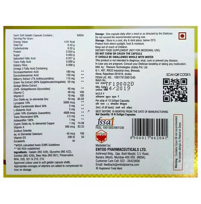 Entod EyeTamin Total Capsules - Swadesiicart