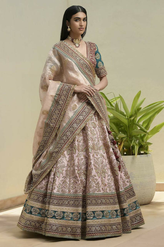 Jyoti Fashion Women's Cream Mulberry Silk Sequins with Dori & Thread Embroidered Designer Lehenga Choli Set | Swadesiicart