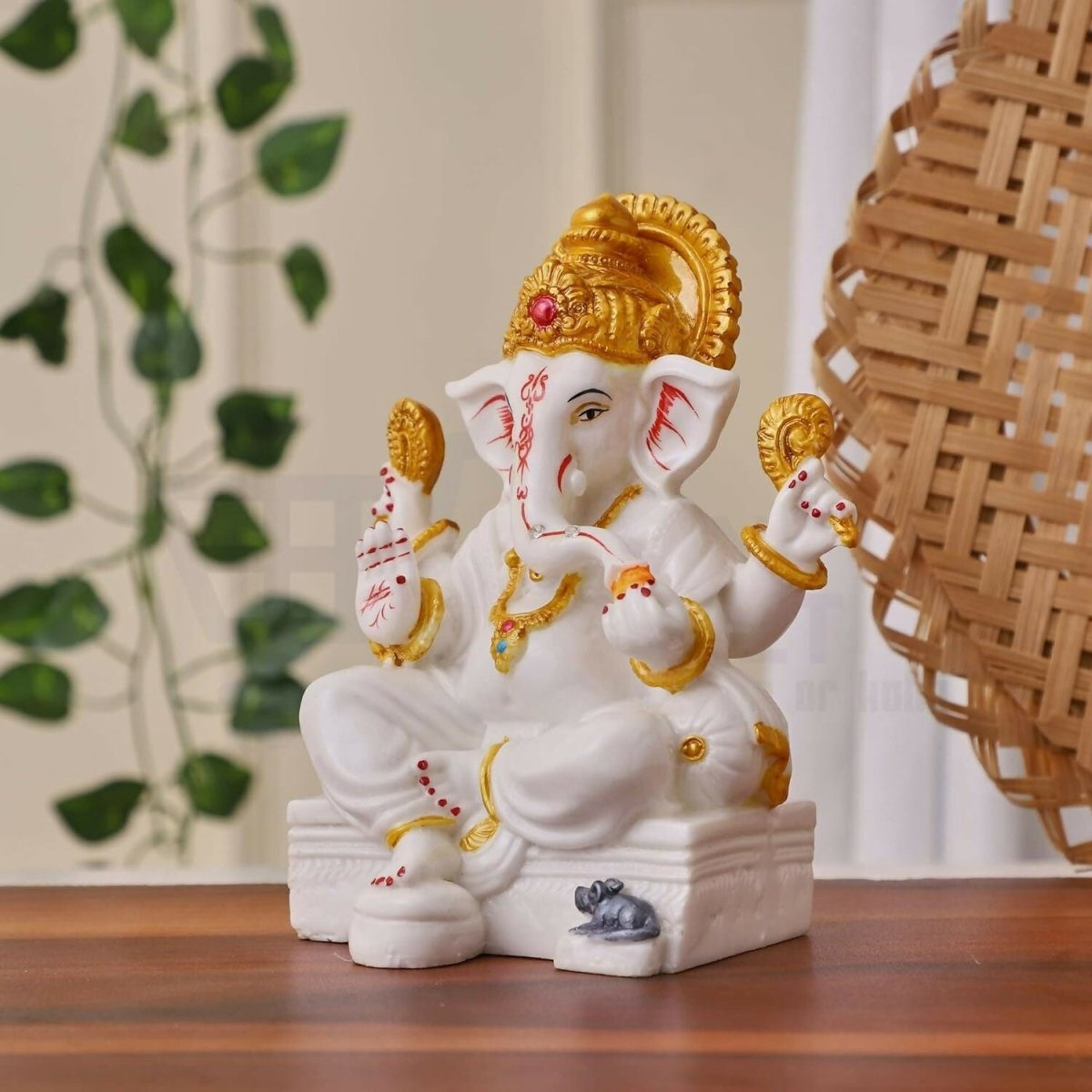 Apnimarket Marble Dust Ganesh Idol - Swadesiicart