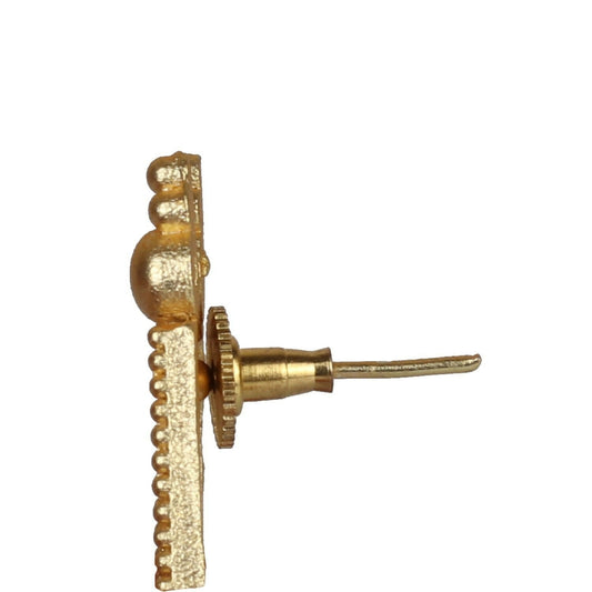 Joban Fashion Women Matte Gold Brass Earrings | Swadesiicart