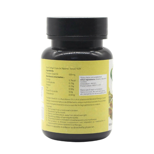 Nutriorg Pumpkin Seed Oil Soft Gel Capsules - Swadesiicart