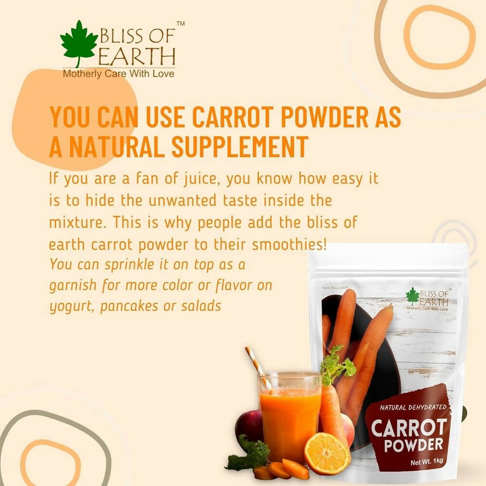 Bliss of Earth Natural Dehydrated Carrot Powder - Swadesiicart