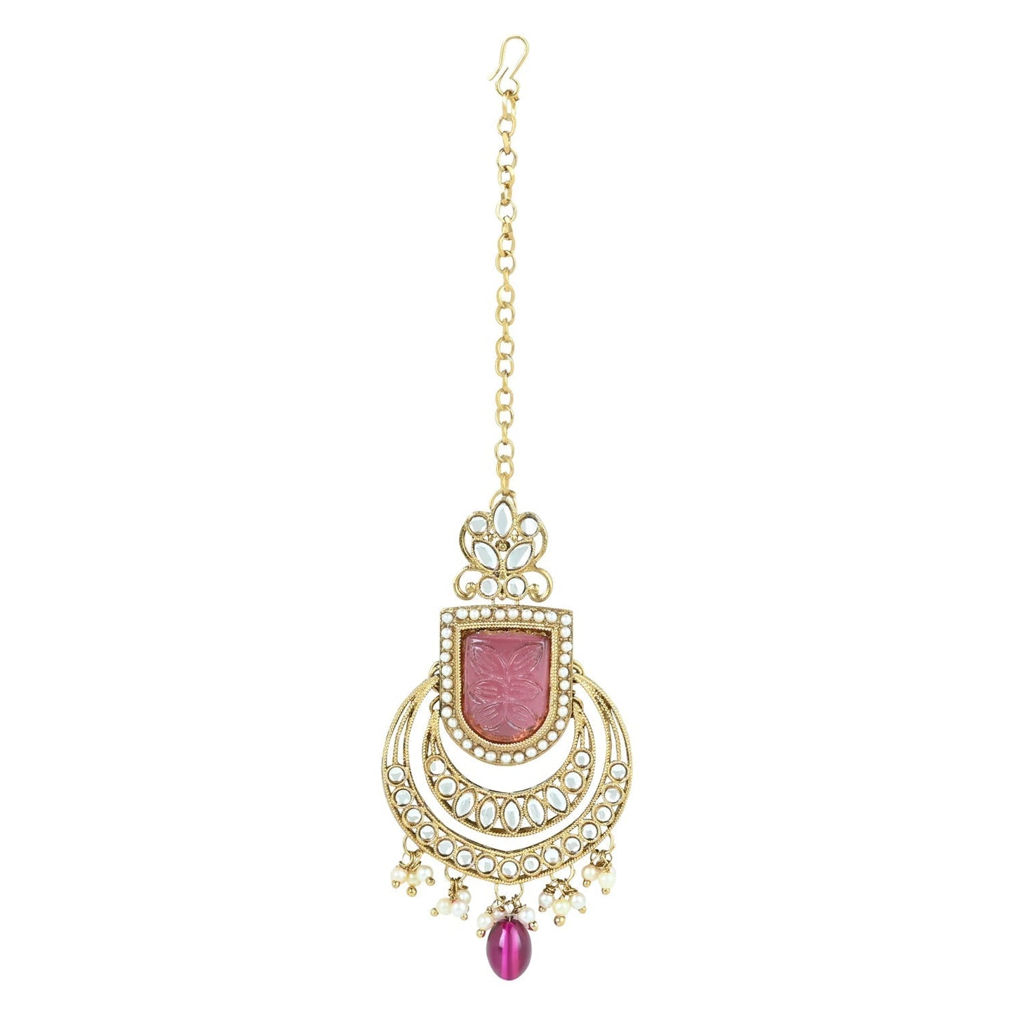 Gold-Polished Traditional Kundan Pearl Choker Necklace Jewellery Set For Women/Girls - Wahe Jewels - Swadesiicart