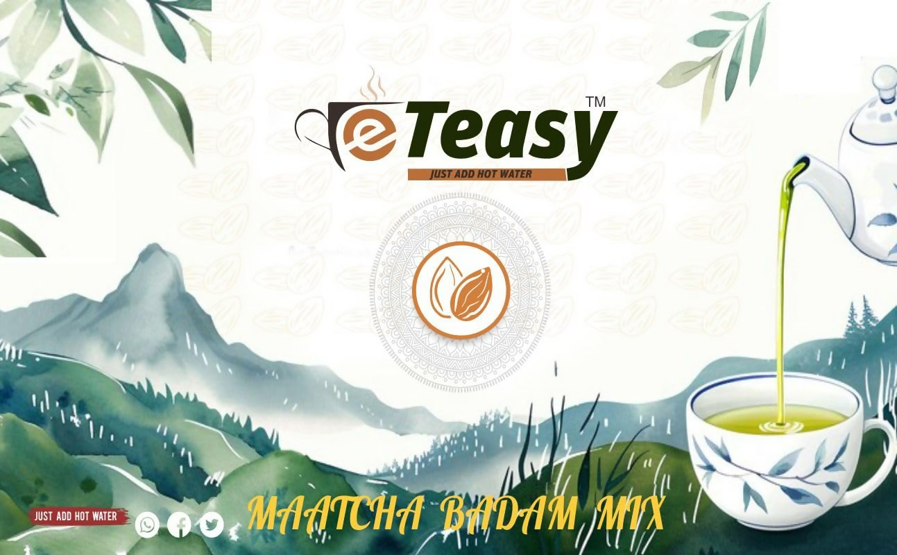 Eteasy Matcha Badam Honey Mix Milk Drink Kashmiri Kesar Saffron Mix Powder | Swadesiicart