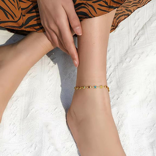 Joban Fashion Golden Alloy Anklet For Girl | Swadesiicart