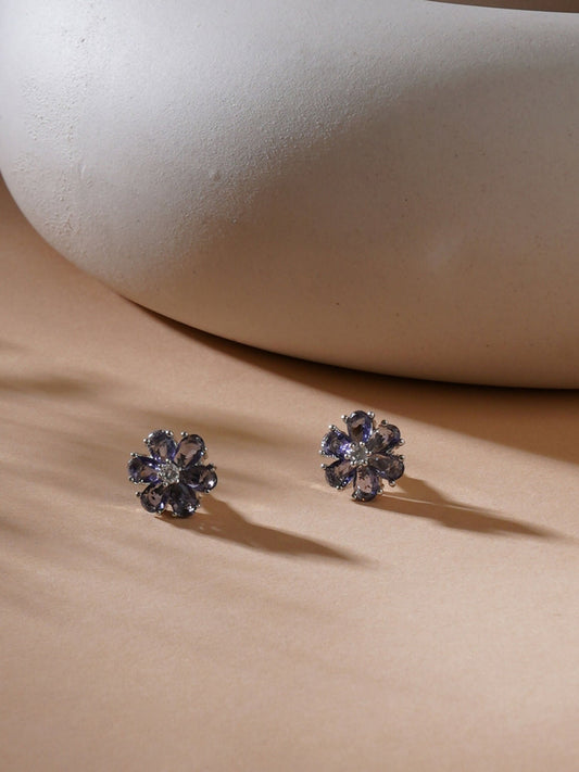 stone stud (grey) - Ruby Raang - Swadesiicart