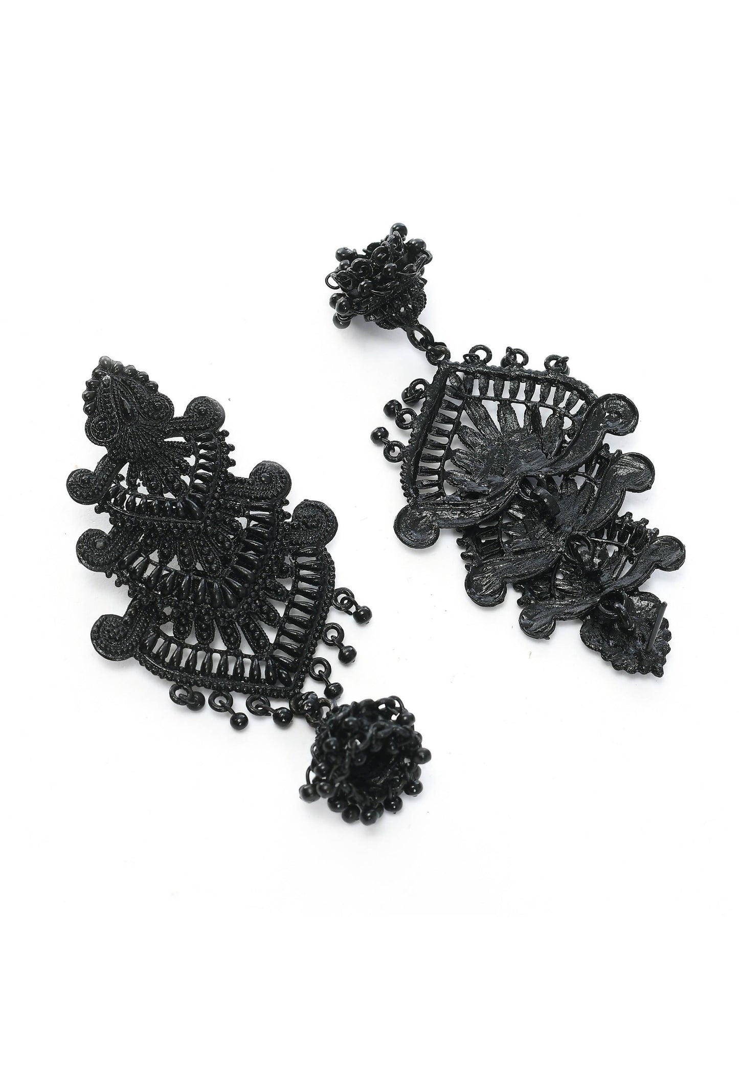 Mominos Fashion Johar Kamal Latest Design Black Color Earrings - Swadesiicart