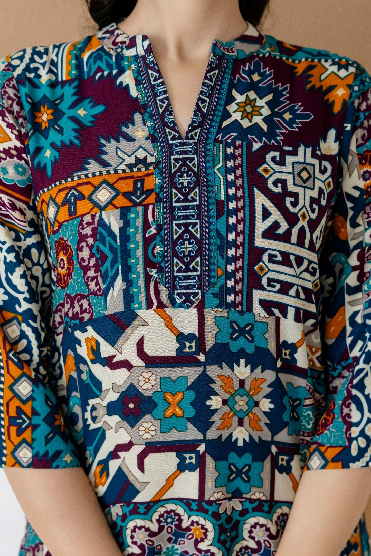 Boho Printed Co-Ord Set, Teal - Hiral Fashion