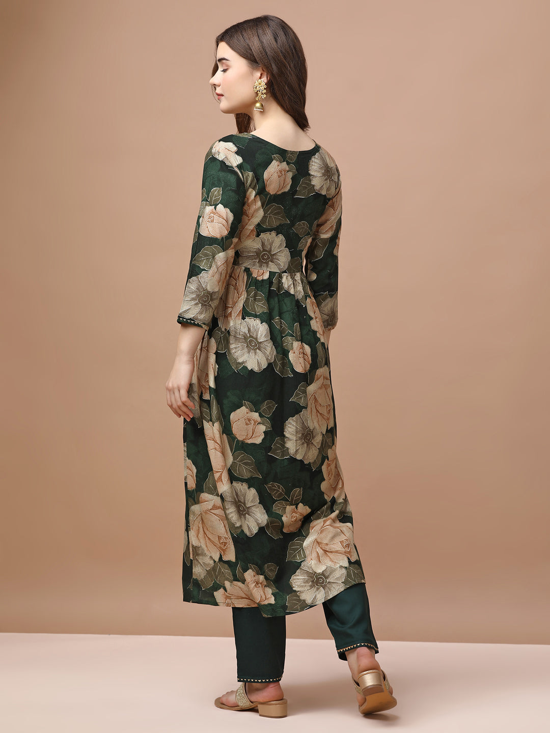 Alia Cut Rayon Embroidered & Floral Printed Kurta With Pant & Dupatta Premium, Multicolor - Hiral Fashion