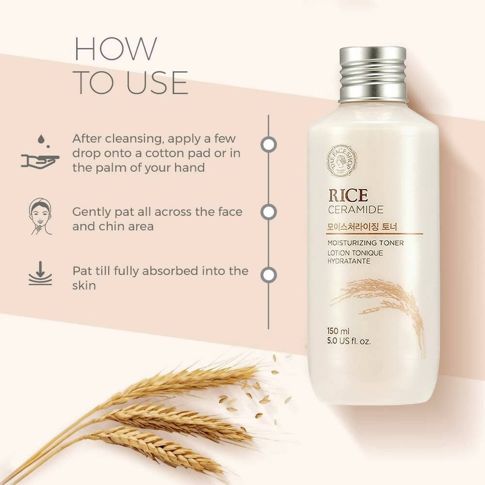 The Face Shop Rice & Ceramide Moisturizing Face Toner - Korean Skincare | Swadesiicart