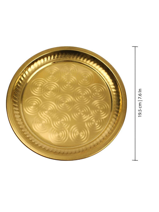 Spillbox Gold-Toned Brass Ring Thali Pooja Essential | Swadesiicart