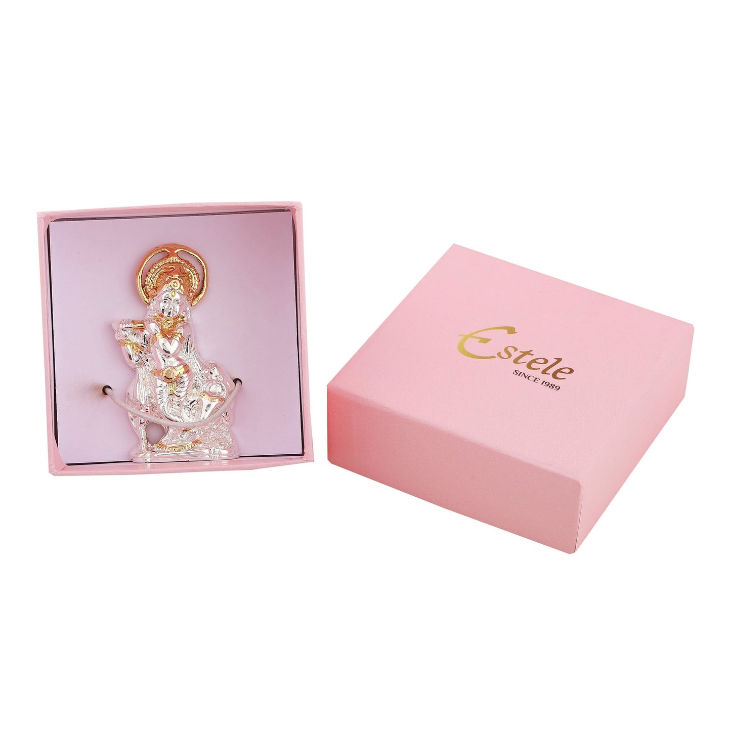 Estele Gold-Polished Divine Bal Lord Krishna Idol for Home/Car Decor - Swadesiicart