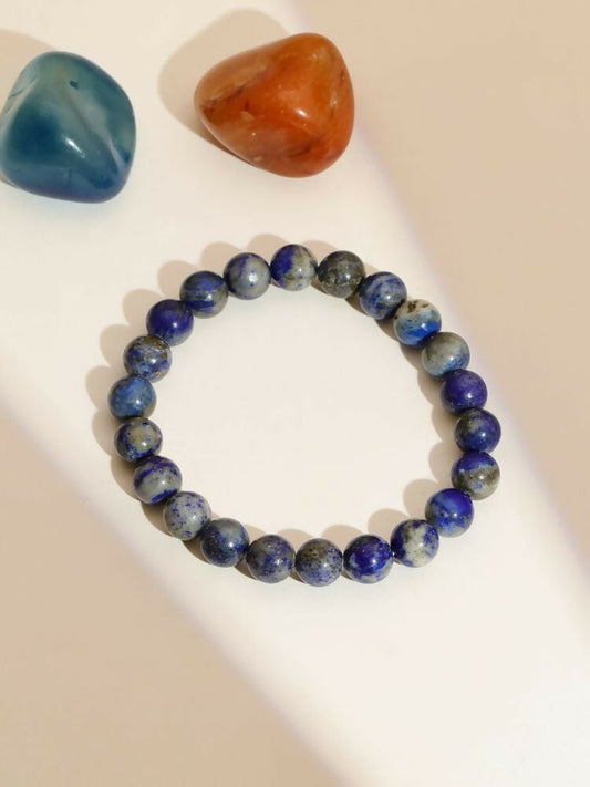 Lapis Lazuli Blue Tined Crystal Beads Bracelet - Ruby Raang | Swadesiicart