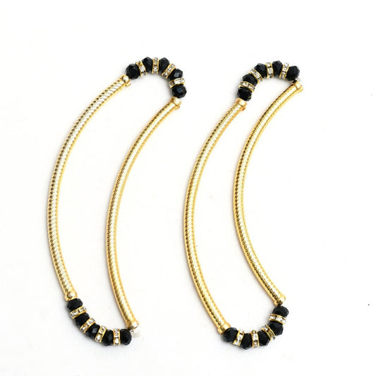 Mominos Fashion Kamal Johar Gold-Polished Beads Anklets | Swadesiicart