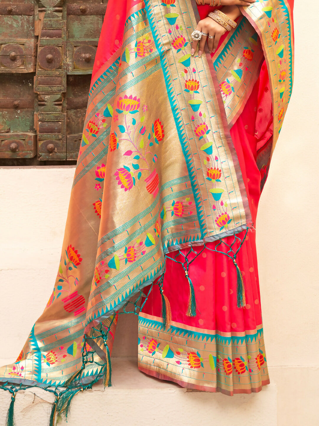 Shree Shyam Fashion Silk Blend Pink Saree