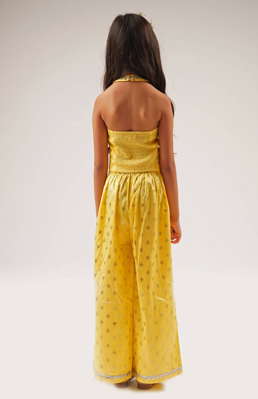 Lil Drama Mehfil Yellow Co-Ordinate Set For Girls - Swadesiicart