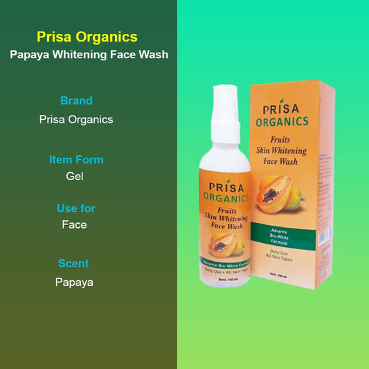 Prisa Organics Saffron & Papaya Lightening Face Wash - Swadesiicart