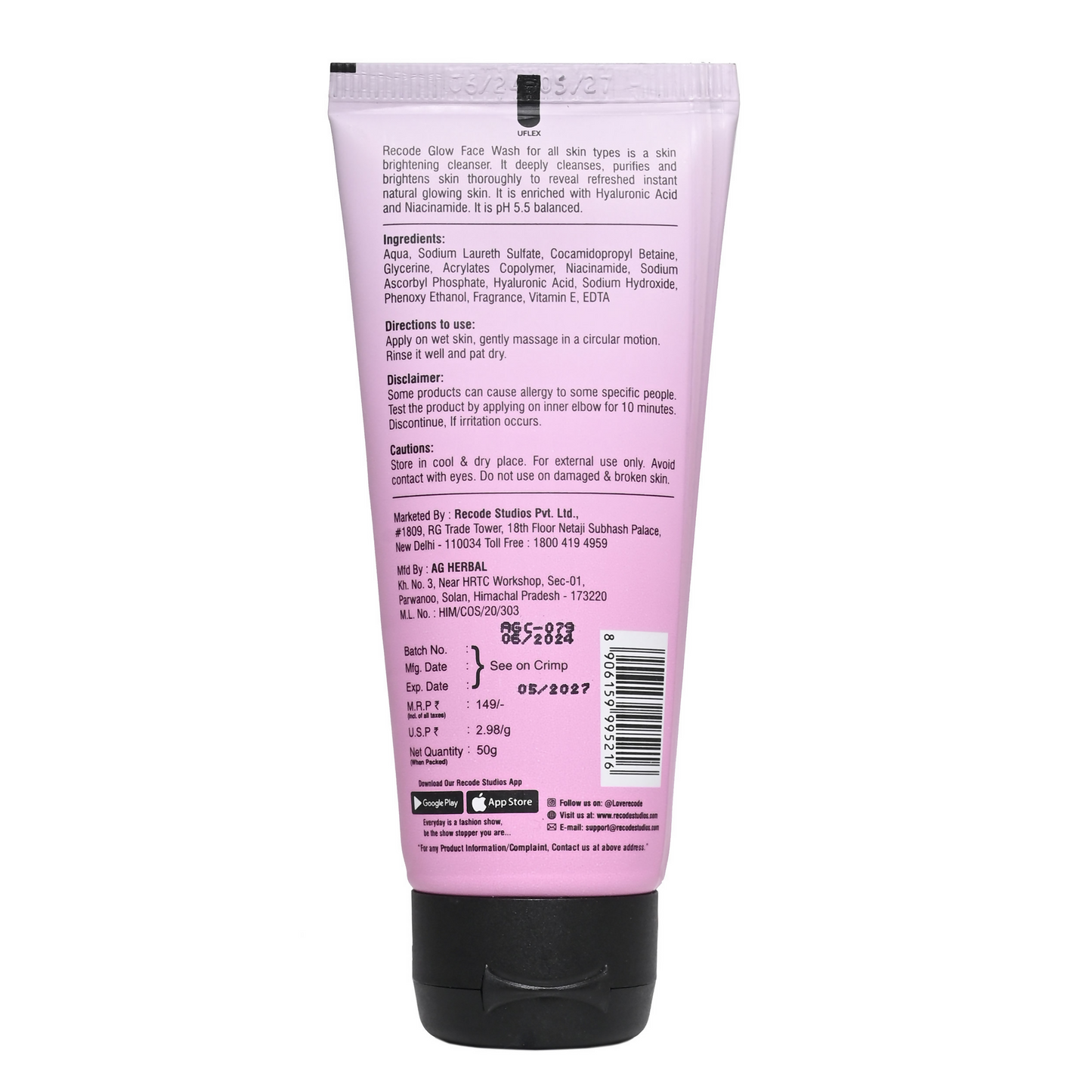 Recode Glow Face Wash - Swadesiicart