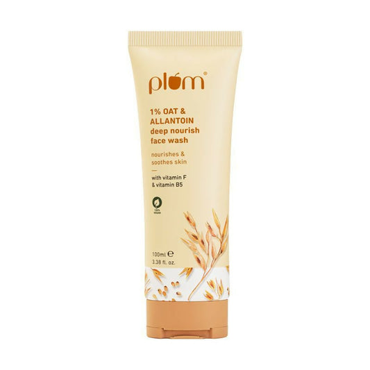 Plum 1% Oat Allantoin Deep Nourish Face Wash With Vitamin F & Vitamin B5 - Swadesiicart