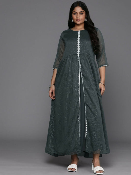 Ahalyaa Women's Traditional wear Ethnic Dress - Grey | Swadesiicart