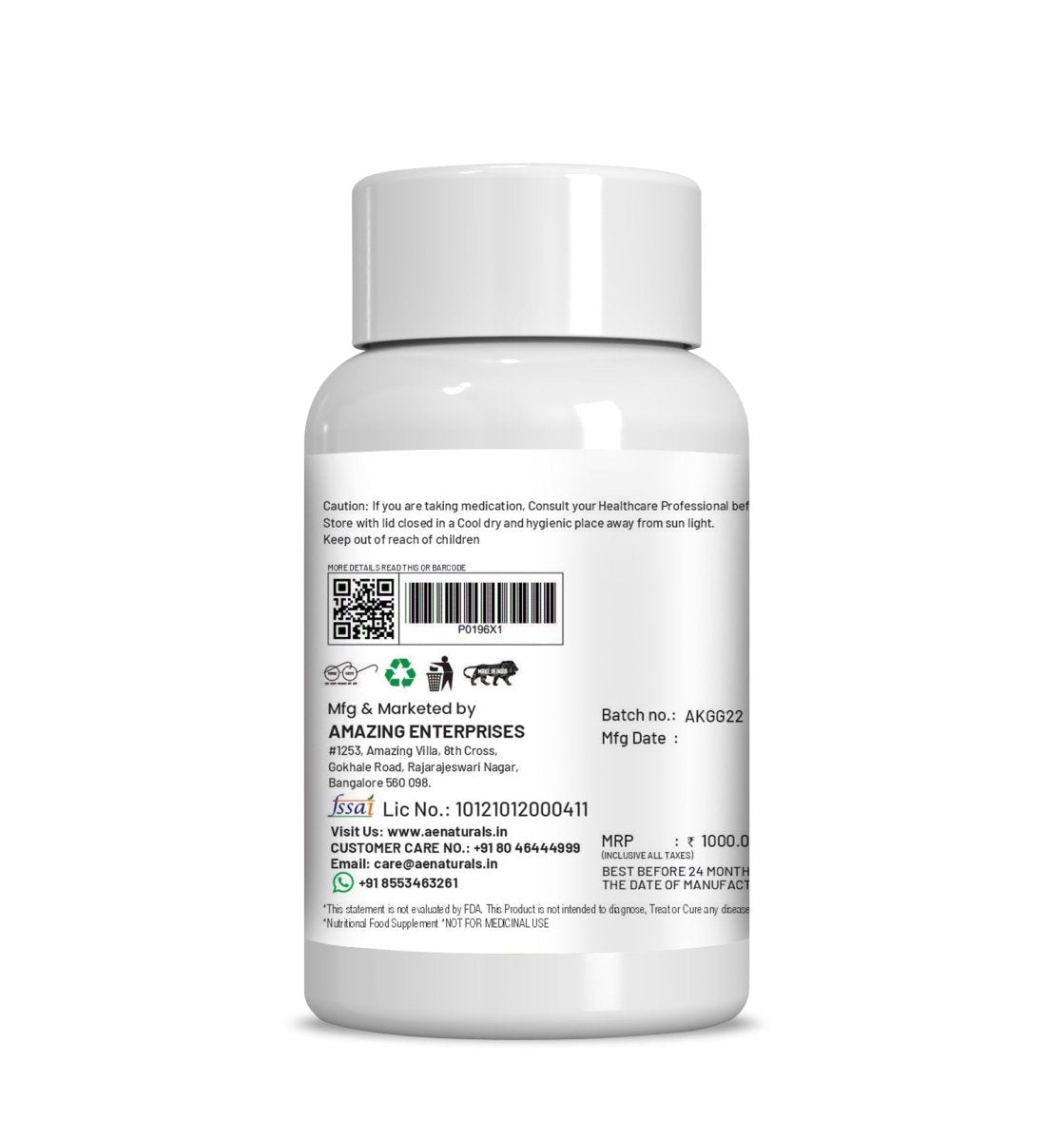 Ae Naturals Korien Ginseng Capsules - Swadesiicart