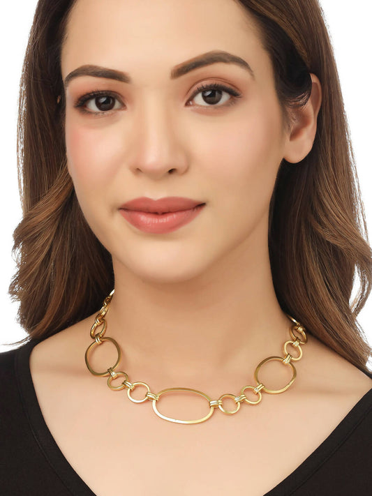 NVR Women Gold-Polished Statement Necklace | Swadesiicart