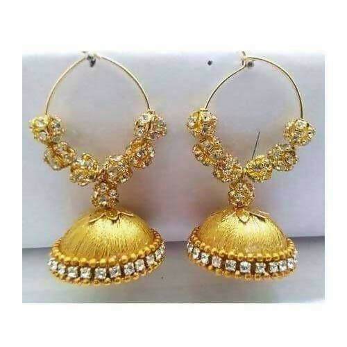 Yellow with Gold Color Beads Earrings