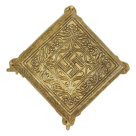 Puja N Pujari Elephant Design Brass Pooja Chowki | Swadesiicart