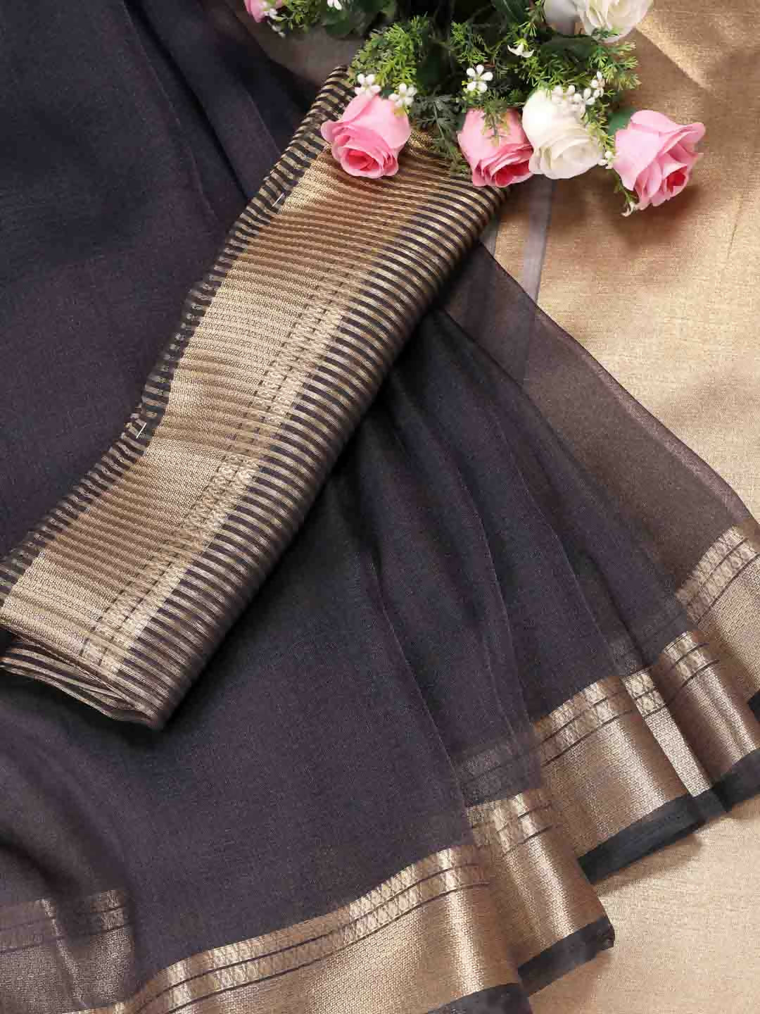 Shree Shyam Fashion Organza Grey Saree