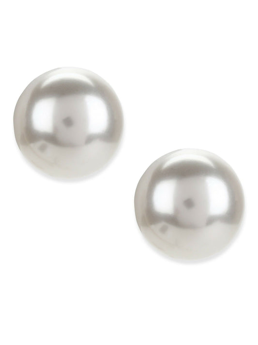Oversized pearl Studs (22 mm)- Ruby Raang | Swadesiicart