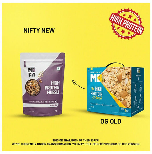 MuscleBlaze Fit High Protein Muesli - Fruits & Nut - Swadesiicart