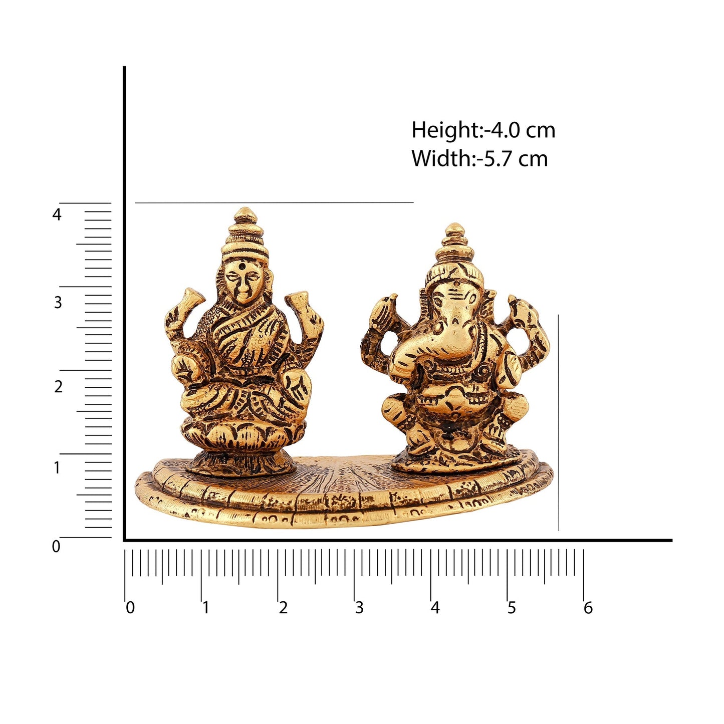 Estele Gold-Polished Goddess Laxmi & Lord Ganapati Idol for Pooja & Car Decor - Swadesiicart