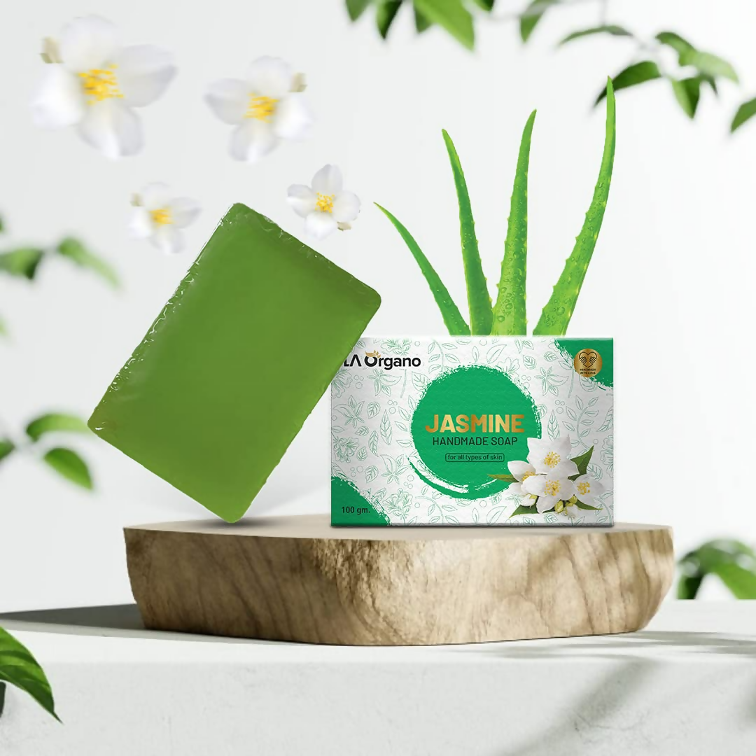 LA Organo Handmade Jasmine Bathing Soap - Swadesiicart
