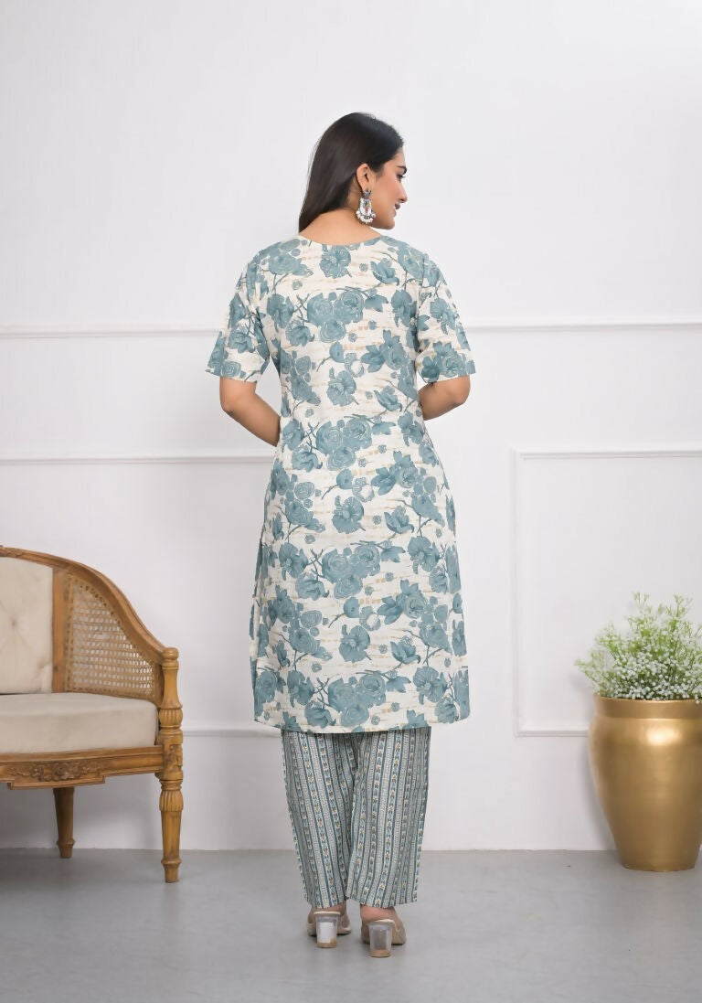Festive Wear Ethnic Off White chanderi Stitched Suit With Dupatta - Anbazaar - Swadesiicart