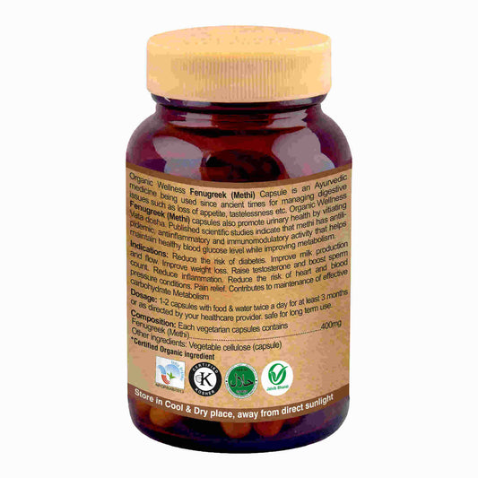 Organic Wellness Fenugreek (Methi) Vegetarian Capsules - Swadesiicart