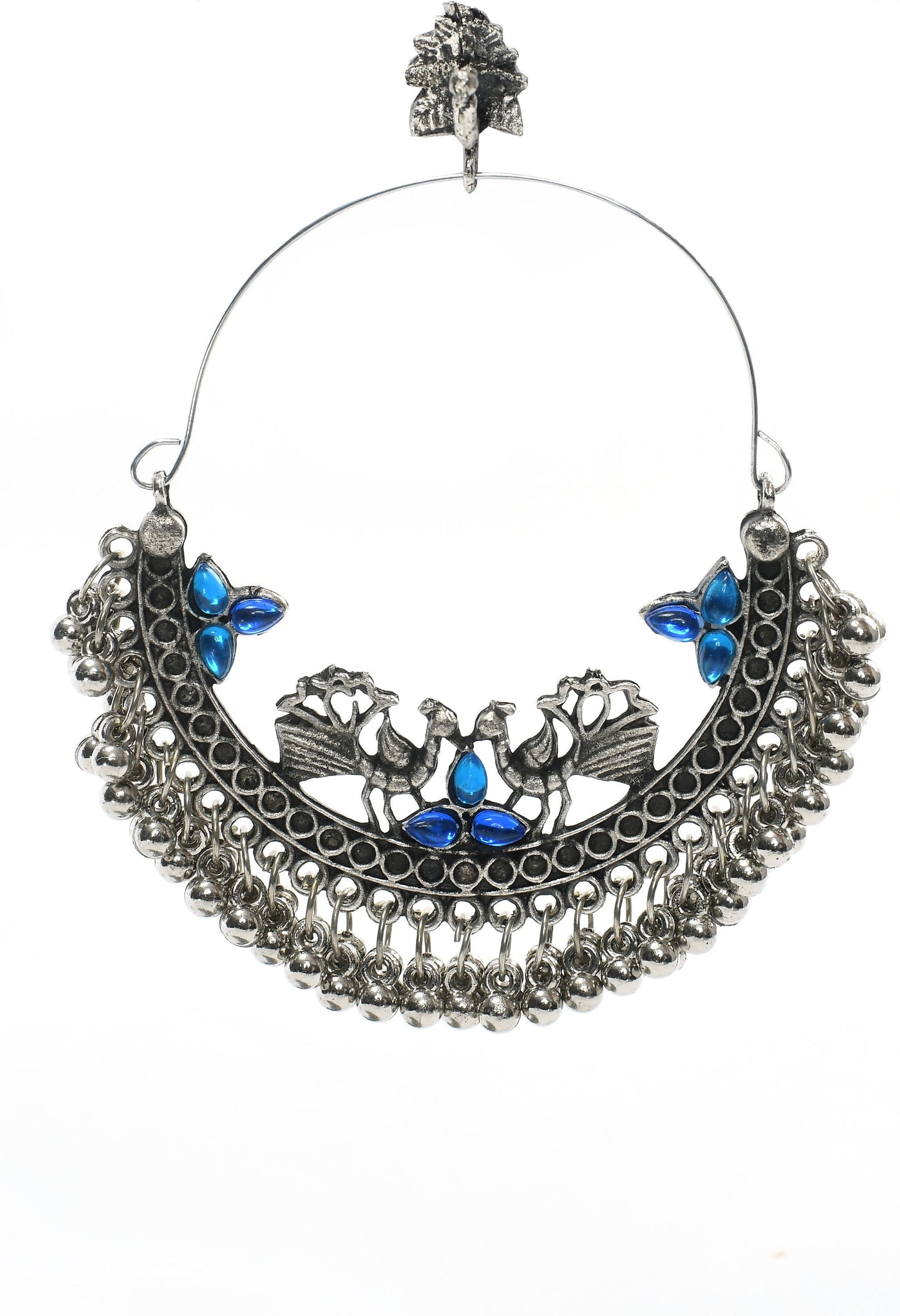 Mominos Fashion Johar Kamal Peacock Design Chandbali Earrings For Women - Swadesiicart