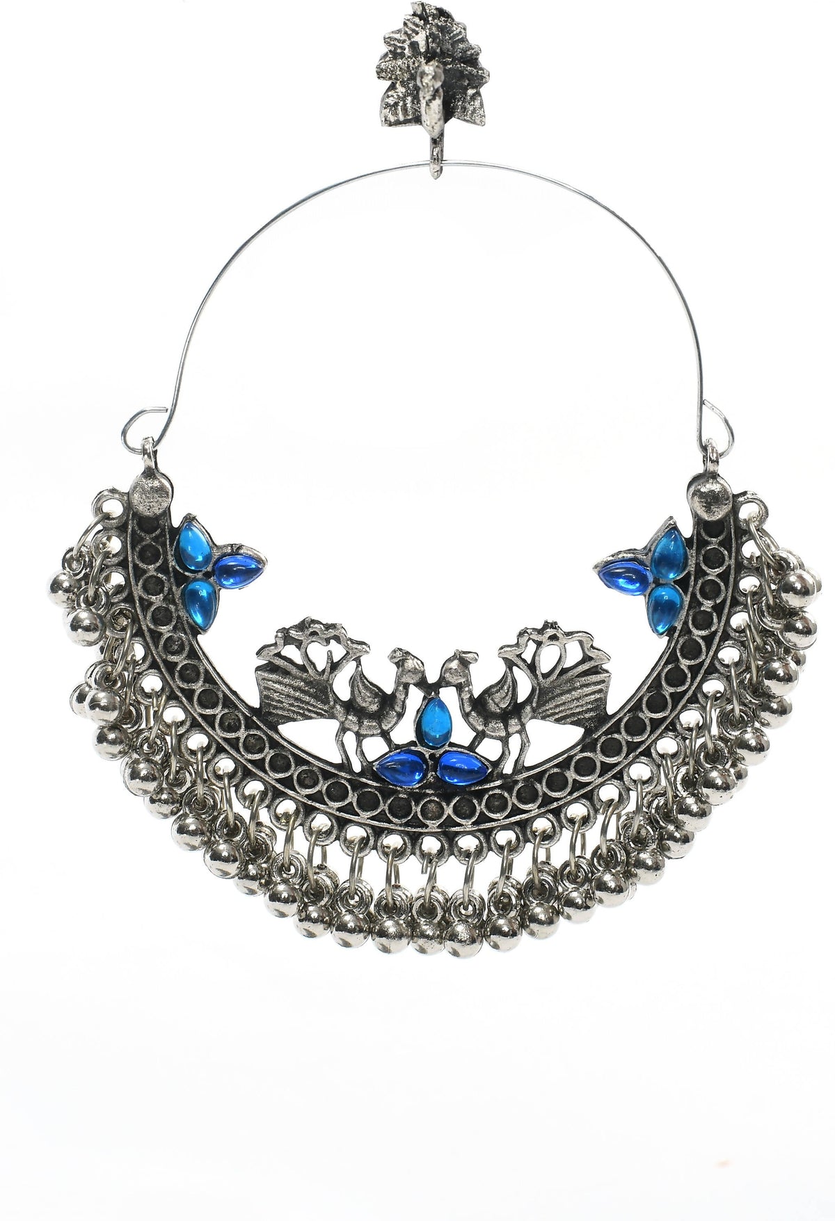 Mominos Fashion Johar Kamal Peacock Design Chandbali Earrings For Women