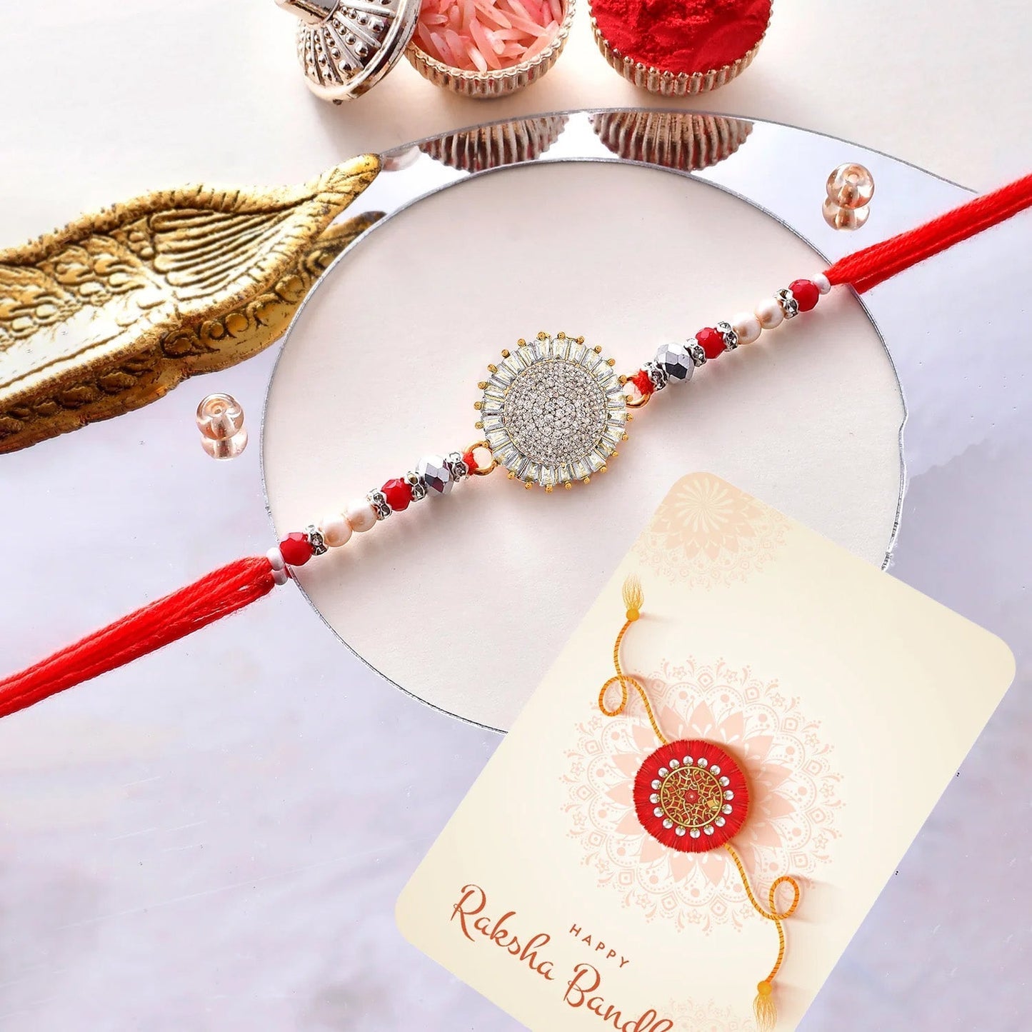 trueBrowns X Voylla Men's American Diamond Thread Rakhi For Brother | Swadesiicart