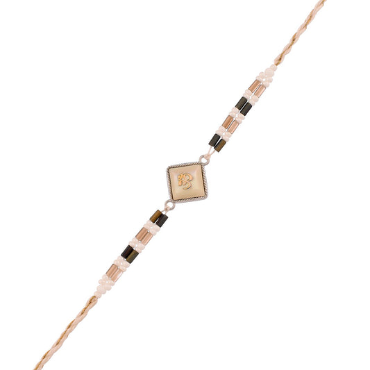 trueBrowns X Voylla Men's Om Beaded Thread Rakhi For Brother | Swadesiicart